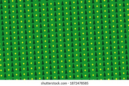 Diseño vectorial de fondo verde para Navidad y Navidad con patrón decorativo. 