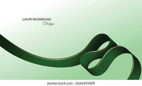 Diseño de Vector de fondo verde. Fondo verde moderno con diseño de línea curva. Cinta verde abstracta. Traje para el Anuncio, telón de fondo, folleto, tarjeta de visita, invitación, premio, certificado, etc