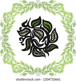 Green background. Vector illustration