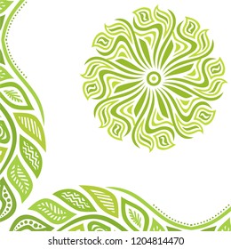 Green background. Vector illustration