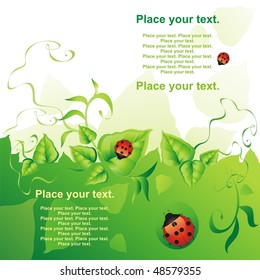 Green background. Vector illustration.