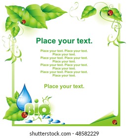 Green background. Vector illustration.