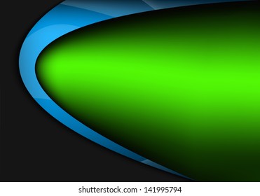 green background vector illustration blue line curve graphic for text and message board for website design