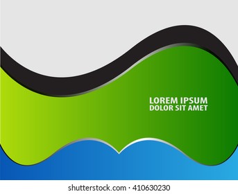 Green background vector line curve for text and message design
