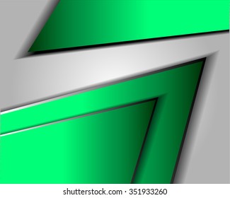 Green background vector overlap dimension 3d graphic metal color message board for text and message design frame line shadow for modern web design eps10 infographic
