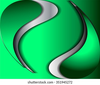 Green background vector overlap dimension on white background square line for text and message design
