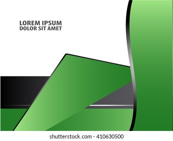 Green background vector overlap dimension on white background square line for text and message design
