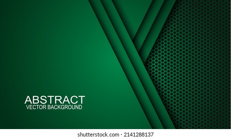 Green background vector overlap layer on dark space for background design