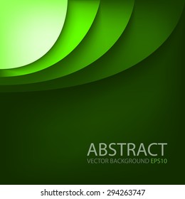 Green background vector overlap paper layer curve line gradient color tone with space for text design