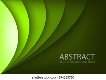 Green background vector overlap paper layer curve line gradient color tone with space for text design