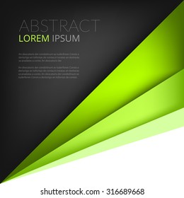 Green background vector paper overlap layer black space   white space for text   message background design