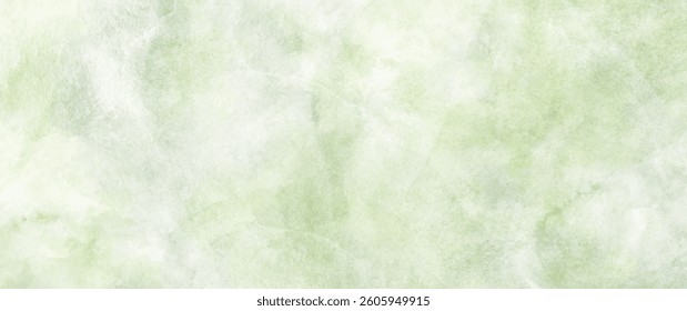 Green background watercolor vector texture for poster, cover, banner, flyer, cards. Hand drawn light green grunge illustration for design. Minimalistic painting. Paper texture.