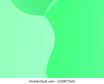 Green background with wavy, smooth lines, shapes. Vector illustration. Simple pattern for web banners, posters, brochures. Different shades of green