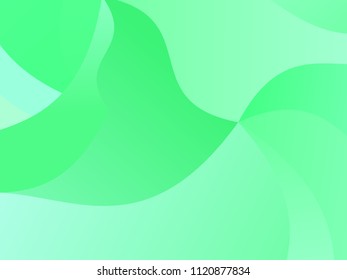 Green background with wavy, smooth lines, shapes. Vector illustration. Simple pattern for web banners, posters, brochures. Different shades of green