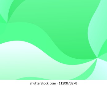 Green background with wavy, smooth lines, shapes. Vector illustration. Simple pattern for web banners, posters, brochures. Different shades of green