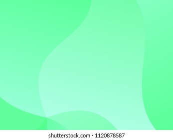 Green background with wavy, smooth lines, shapes. Vector illustration. Simple pattern for web banners, posters, brochures. Different shades of green