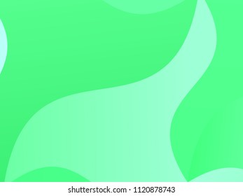 Green background with wavy, smooth lines, shapes. Vector illustration. Simple pattern for web banners, posters, brochures. Different shades of green