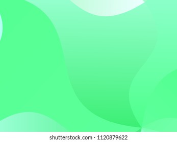 Green background with wavy, smooth lines, shapes. Vector illustration. Simple pattern for web banners, posters, brochures. Different shades of green