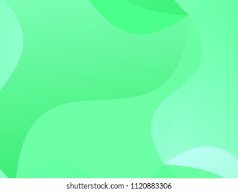 Green background with wavy, smooth lines, shapes. Vector illustration. Simple pattern for web banners, posters, brochures. Different shades of green