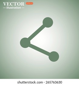Green background.  web icon share vector illustration, EPS 10