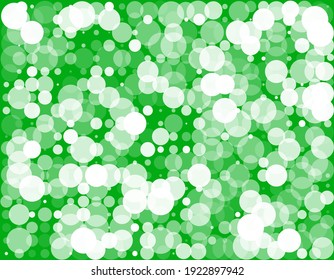 green background with white circles of different diameters and transparency