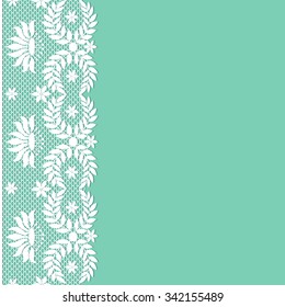 Green Background White Lace Pattern Border Stock Vector (Royalty Free ...