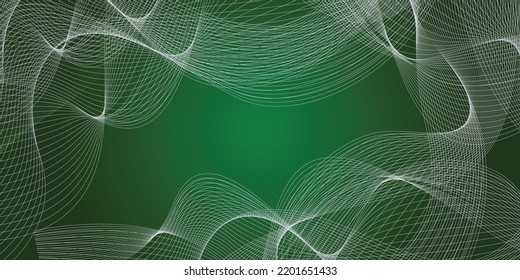 Green background and white line wave 