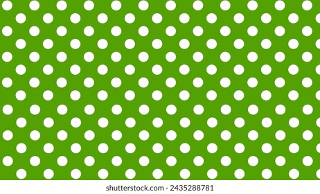 Green background with white polka dots