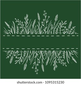 green background with wild herbs