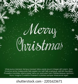 green background with word Merry Christmas