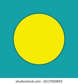 Green background with yellow circle in the middle. Abstract colorful geometric circle pattern. Business and corporate. Possible use greeting card design, banner, wallpaper, or background image.