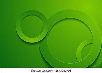 green backgrounds. 3d circle papercut layer background.