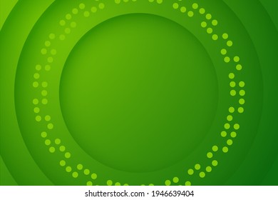 green backgrounds. Abstract 3d circle papercut layer background.