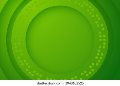 green backgrounds. Abstract 3d circle papercut layer background.