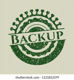 Green Backup distressed rubber grunge seal