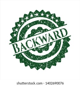 Green Backward distress rubber stamp with grunge texture