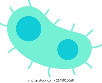 Green bacteria semi flat color vector object. Full sized item on white. Living organism. Cell biology. Chemical composition. Simple cartoon style illustration for web graphic design and animation