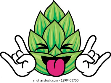 green bad hops with hand