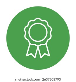 Green Badge Awarded Success Symbol icon illustration element