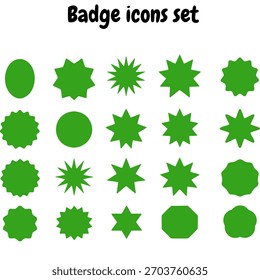 Conjunto de iconos de insignia verde