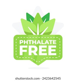 Green badge with a leaf design indicating a product is free from phthalates for health safety