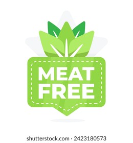 Green badge with leaf motif indicating a product is meat-free, suitable for vegetarians and vegans