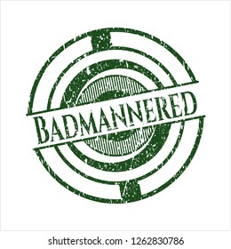 Green Badmannered distressed rubber stamp with grunge texture