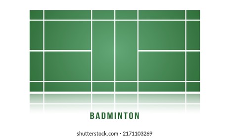 Green Badminton Court Indoor,  Sports Wallpaper With Copy Space  ,  Illustration Vector EPS 10