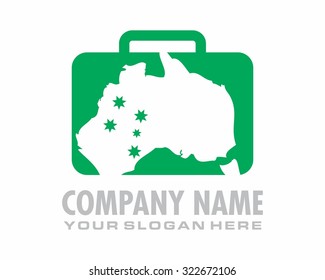 green bag australia island nation country logo image 