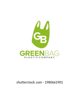 Green bag company logo design vector template