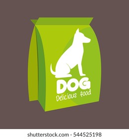 green bag delicious food dog icon