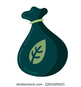 green bag ecological icon isolated