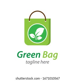 Diseño vectorial de la plantilla del logotipo de la bolsa verde