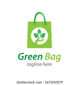 Green bag logo template icon vector design